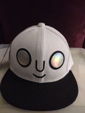 Kids White and Black Smile Face Snapback Hat